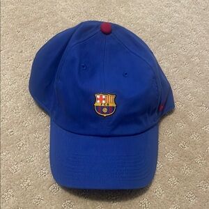 Blue Hat with Embroidered Crest